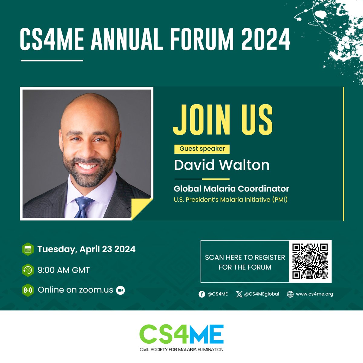 📢 Only 01 Hour left for the #CS4ME Annual Forum 2024. You can still register and be part of the discussions : us02web.zoom.us/webinar/regist… Let's talk about Health, Equity, Gender and Human Rights in the fight against #Malaria #EndMalaria
