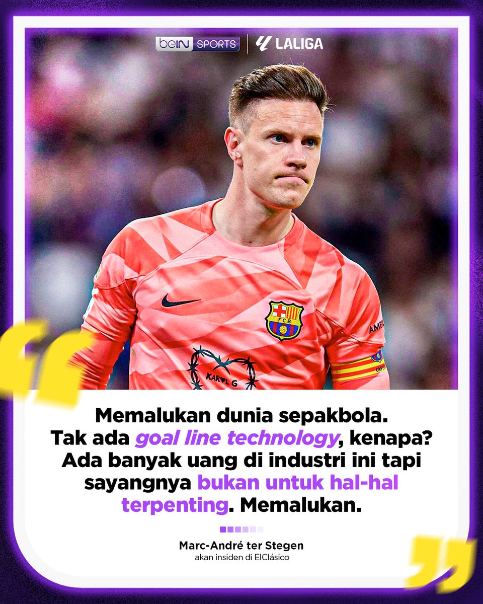 Dari kontroversi gol Barca dianulir di ElClasico kemarin, berikut komentar Ter-Stegen. Setuju sama sang kiper? #beINLaLiga #LALIGAEASPORTS