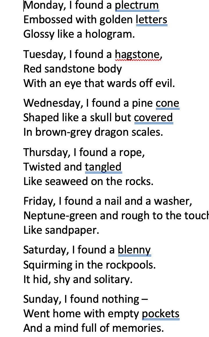 @TeachingLive is online - first session of the term - celebrating your location. Sam from @coastlandsnews wrote this, working with poem by George Mckay Brown: