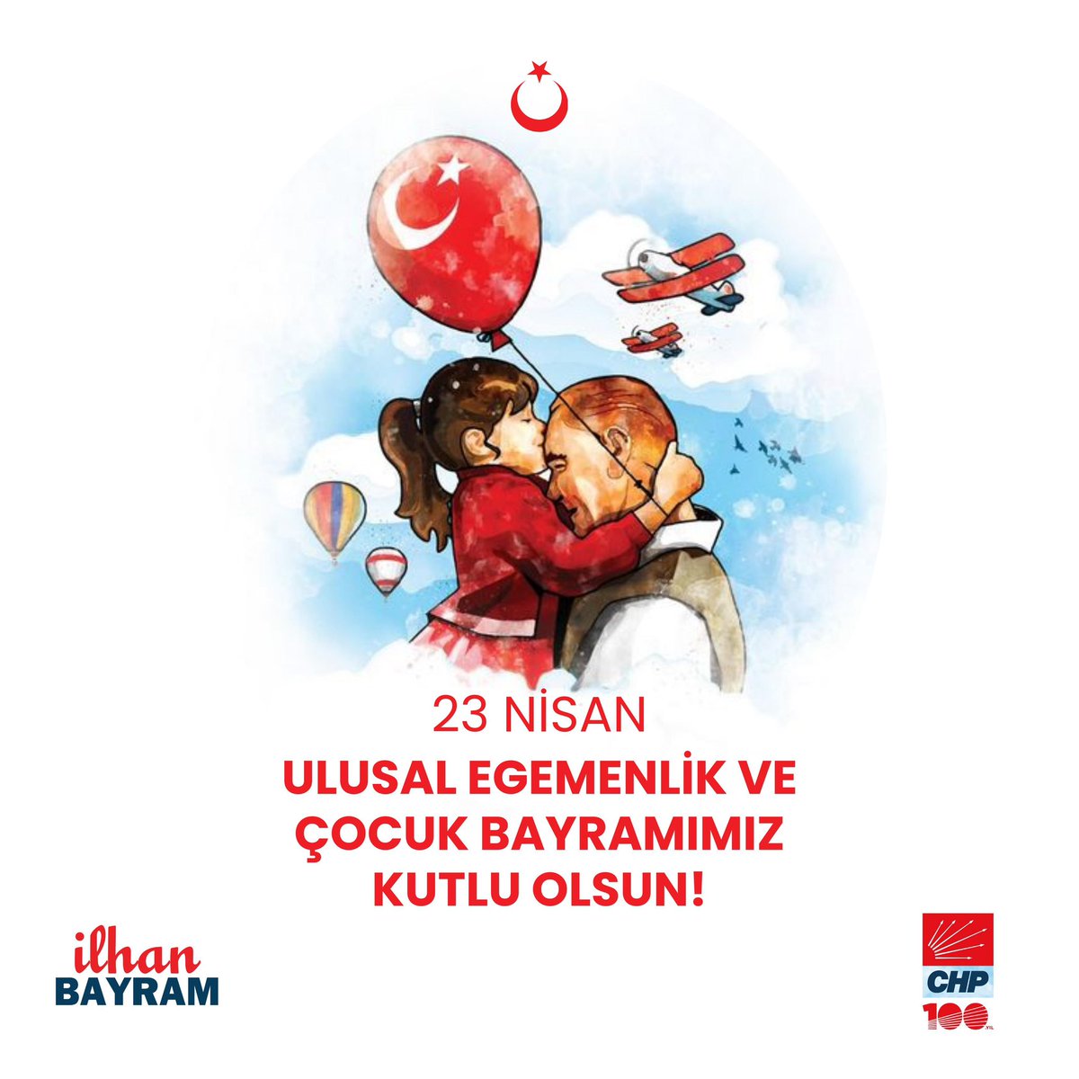 Türkiye Büyük Millet Meclisi'nin açılışının 104. yılını coşkuyla kutladığımız bu günde, geleceğimizin teminatı değerli çocuklarımızın 23 Nisan Ulusal Egemenlik ve Çocuk Bayramı'nı en içten duygularımızla kutluyor, Gazi Mustafa Kemal Atatürk başta olmak üzere tüm silah