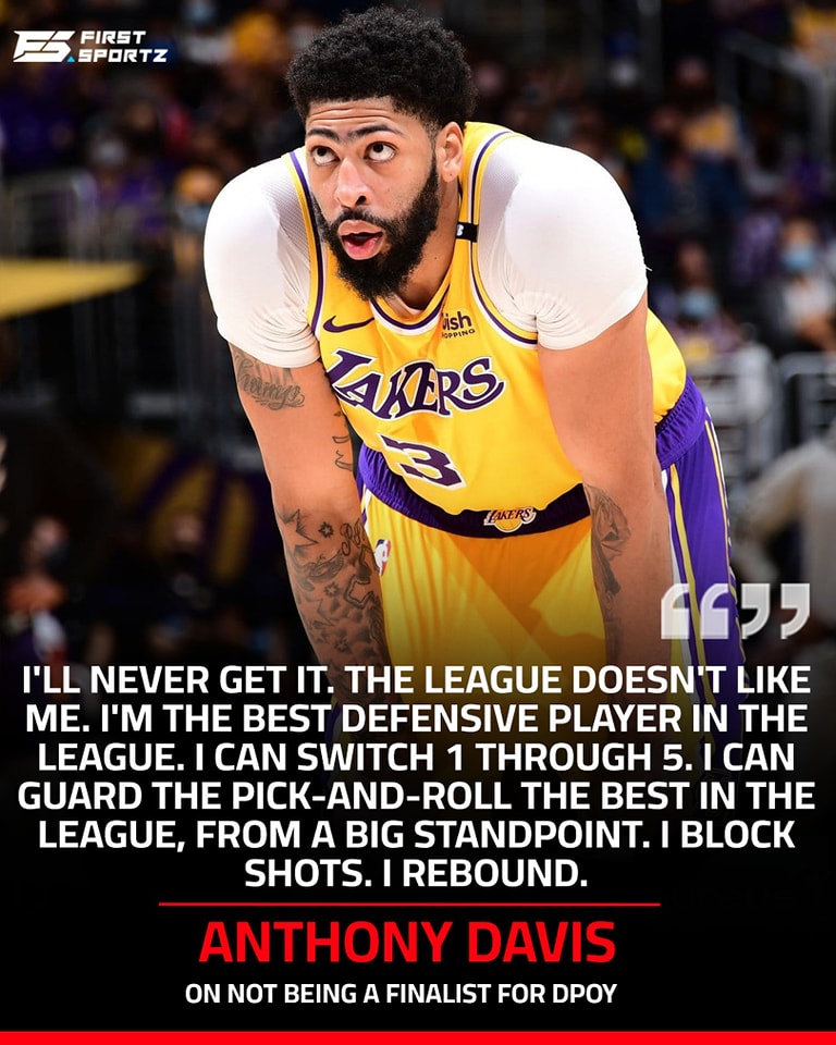 Anthony Davis on not being a finalist for DPOY.
#NBA #basketballplayer #AnthonyDevis