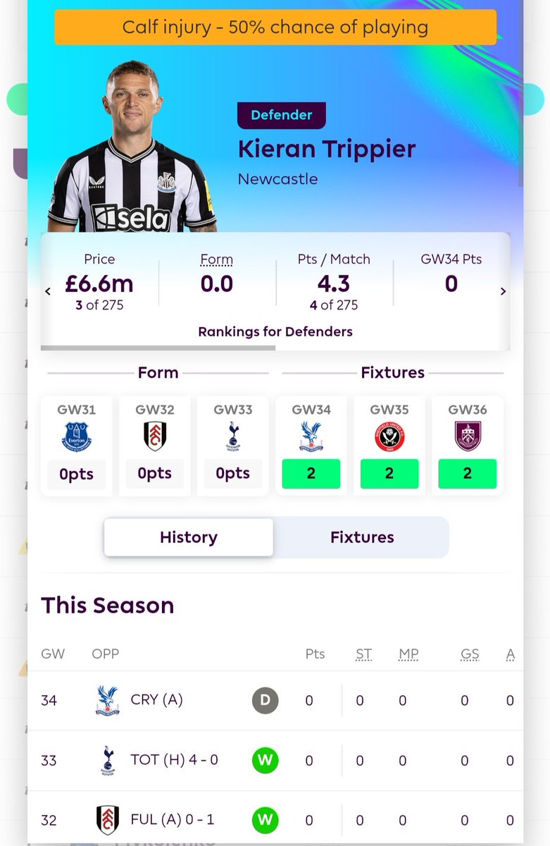 If Trippier is fit, it's good time to chase mega hauls against SHU and BUR.
So tempting 😋

#FPL