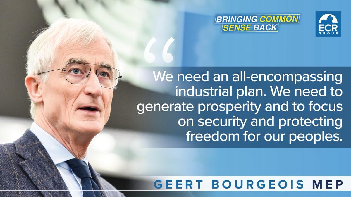 'The @EU_Commission has been calling for greater investment in competitiveness, yet our industrial activities are shrinking. Productivity is insufficient, we're too dependent on China, and we're drowning in bureaucracy.' 🗣️ @GeertBourgeois MEP #EUCO #EPlenary