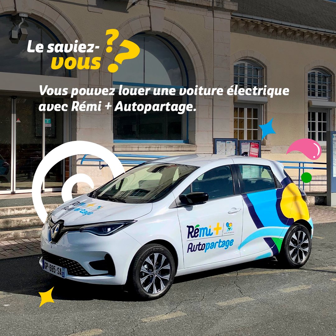 Louer une voiture à la journée, c'est possible avec Rémi. ✅ Nous renforçons notre réseau de #transport avec un service de véhicules en autopartage en @RCValdeLoire. Actuellement, le service est déployé dans 12 communes. Localisez un véhicule ➡️ bit.ly/3xJa3Ty