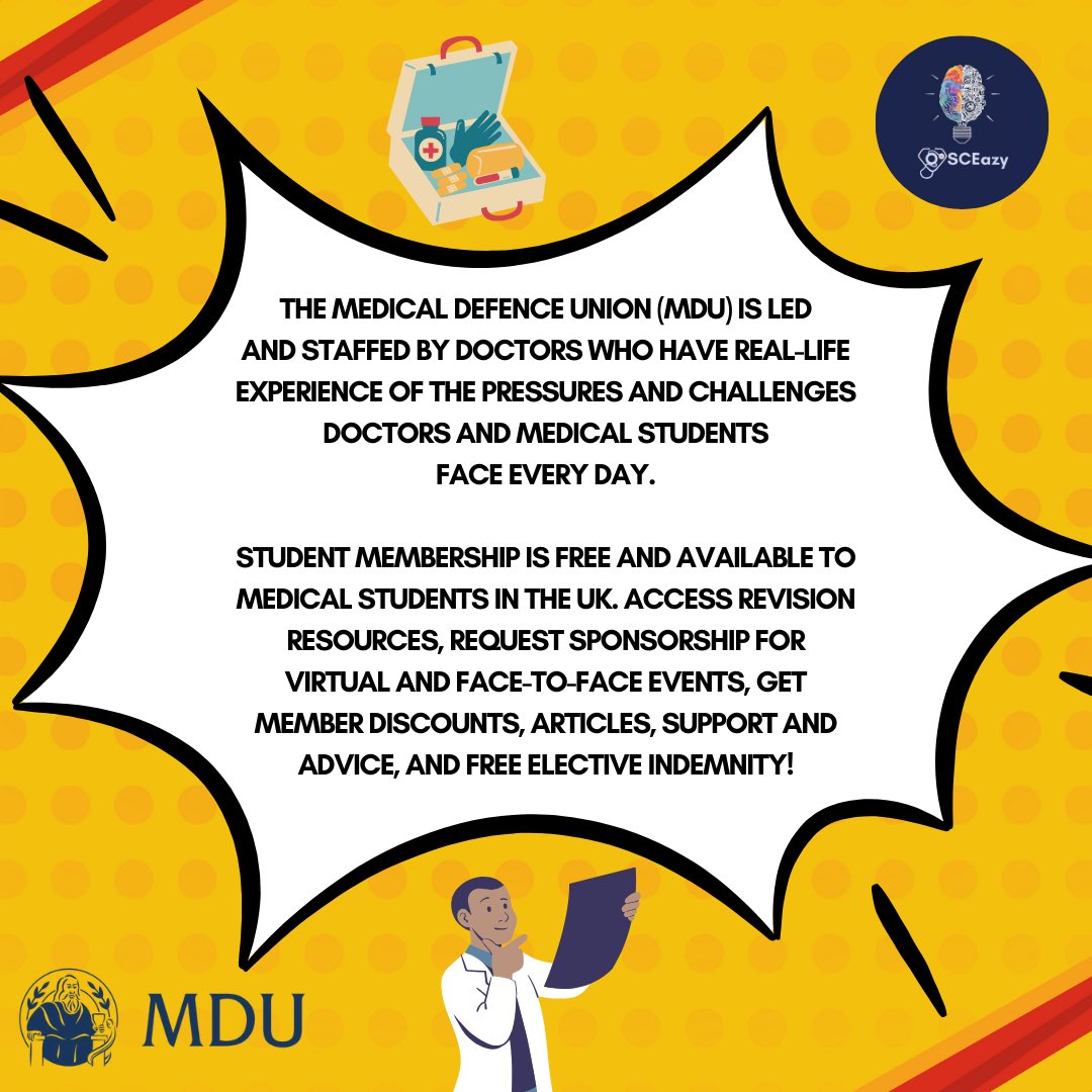 OSCEazyOfficial's tweet image. We’re proud to announce our wonderful Exclusive Medico-Legal sponsor The MDU 

#mdu #exclusivesponsorship #medicalindemnity #medicalstudent