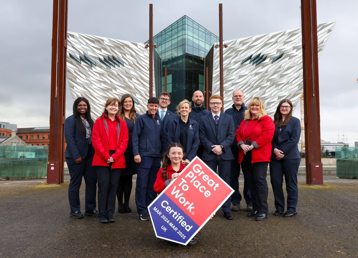 Thrilled to share that Titanic Belfast is now certified as a Great Place to Work following an independent employee survey! 🤩 On top of that, we're celebrating a major milestone – welcoming our eight millionth visitor! Find out more 👉bit.ly/49Nxxo3 #TitanicBelfast