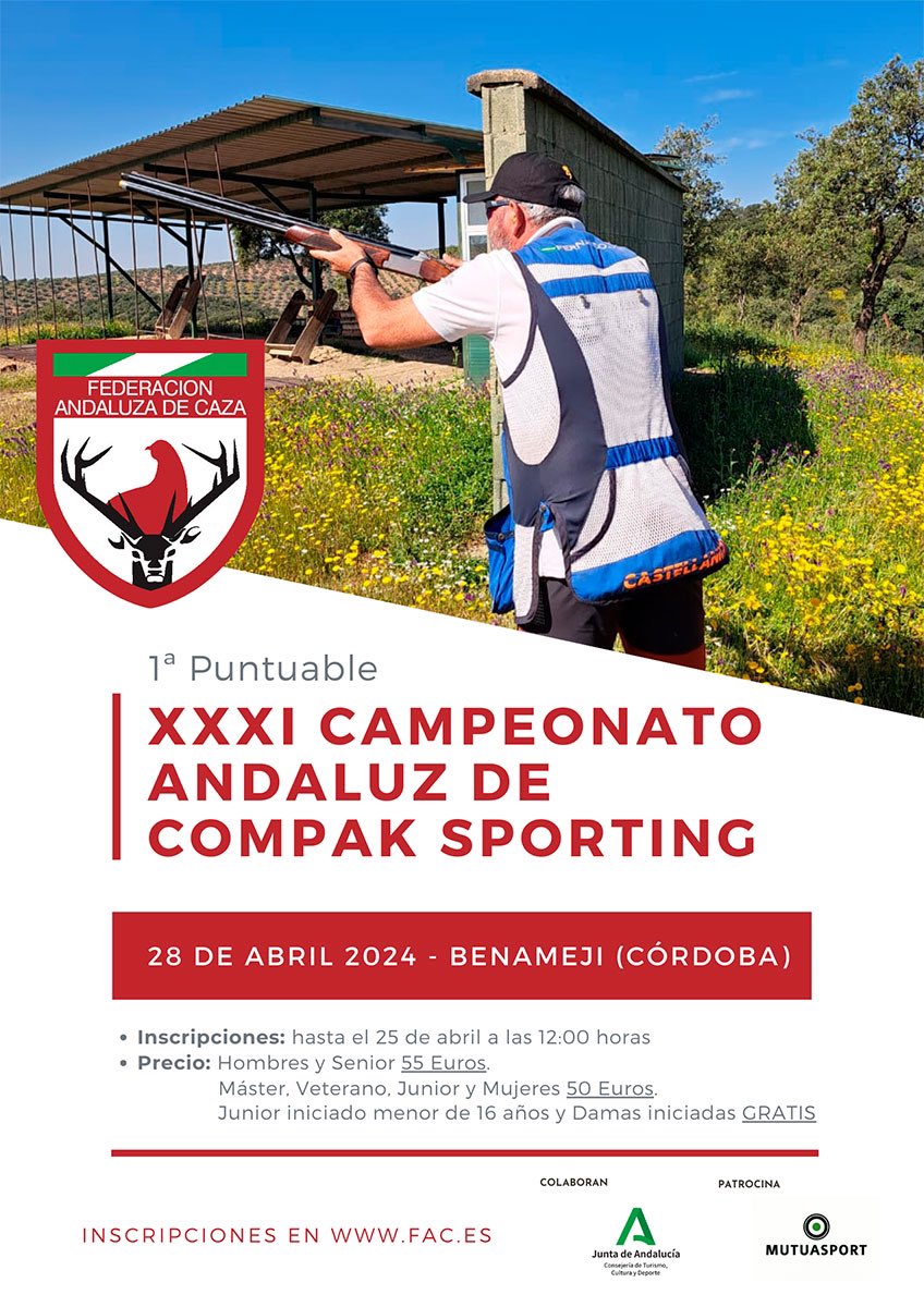 El Campeonato de Andalucía de Compak Sporting 2024 arranca el domingo en Benamejí

Ya está disponible el ranking de tiradores de Andalucía, actualizado a 20 de abril de 2024, para su descarga y consulta previa al inicio de la competición del domingo fac.es/prensa/el-camp…