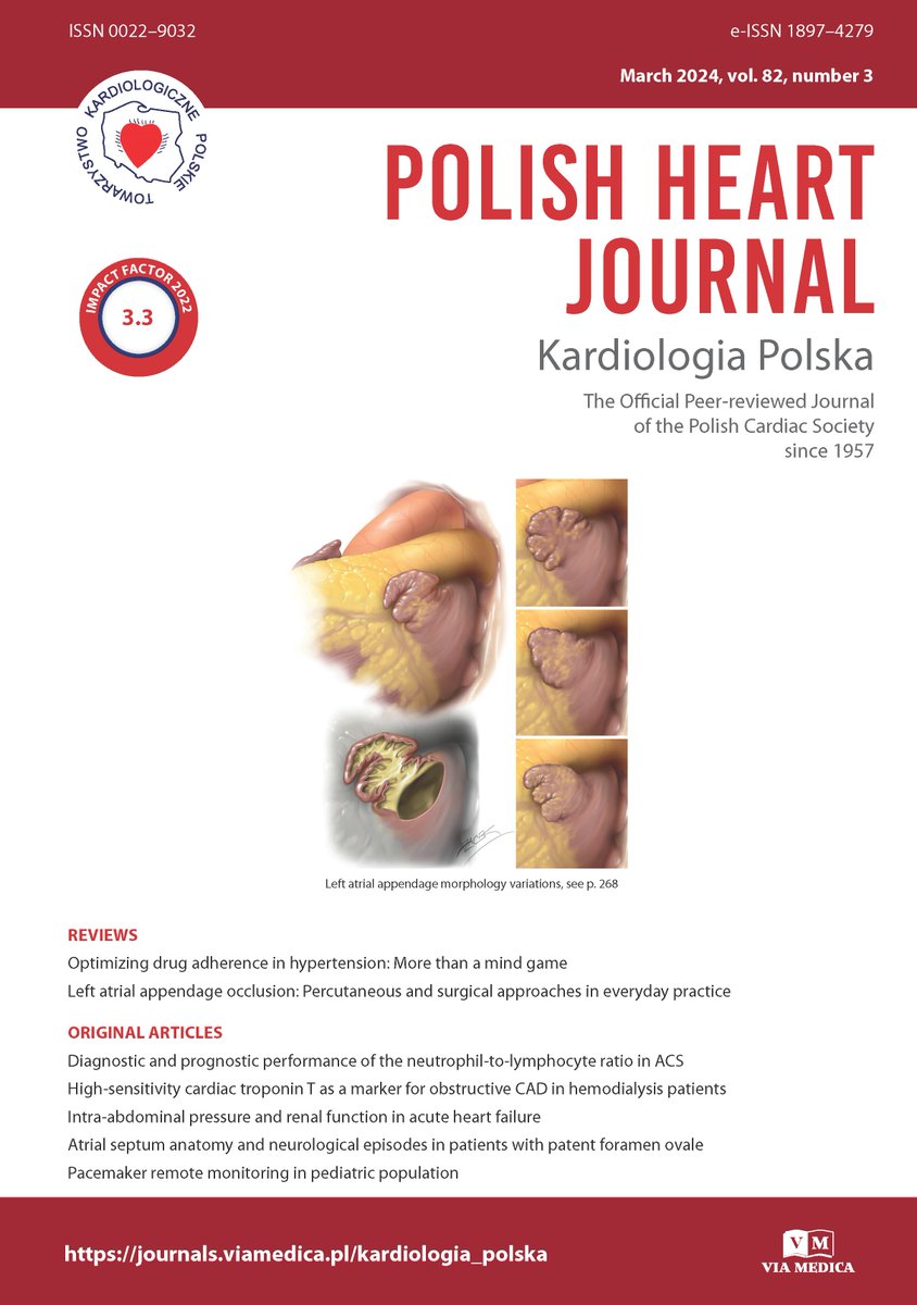 Dear Readers, The newest issue of #PolishHeartJournal (Vol 82, No. 3) is still available online. Read more at: journals.viamedica.pl/polish_heart_j… Editorial Board