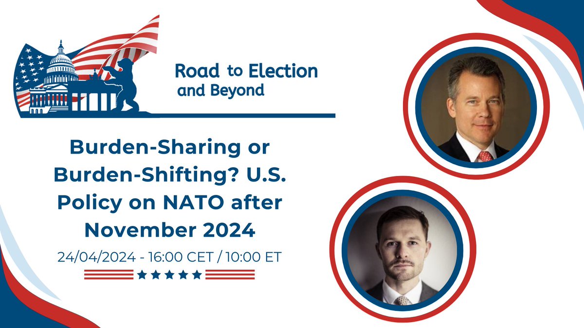 Join us on April 24, 4:00 pm CET, for our virtual #RoadToElection2024 event on what a second Trump administration would mean for NATO with Dr. Leonard Schütte (AAD/AGI Research Fellow and Senior Researcher at the Munich Security Conference)! 
@AspenGermany