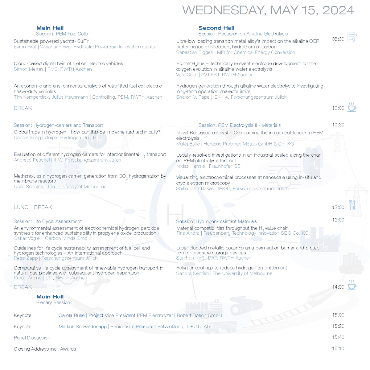 ZWasserstoff's tweet photo. In 3 weeks it's time - our #AachenHydrogenColloquium enters its 3rd round. 🎉Join us from May 14 - 15, 2024 and learn more about the future of hydrogen. Register here: https://t.co/OXXek1RcFt #AHC2024 #Hydrogen #Zukunftscluster #wasserstoff #clusters4future https://t.co/MgACP3eAD9