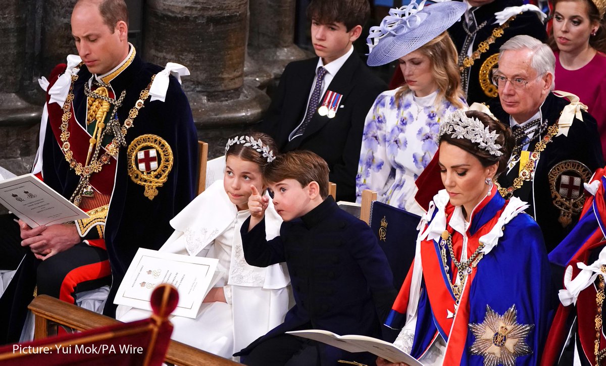 Wishing Prince Louis a very happy 6th birthday today! His Royal Highness is pictured here at the coronation of Their Majesties The King and Queen in the Abbey last year.