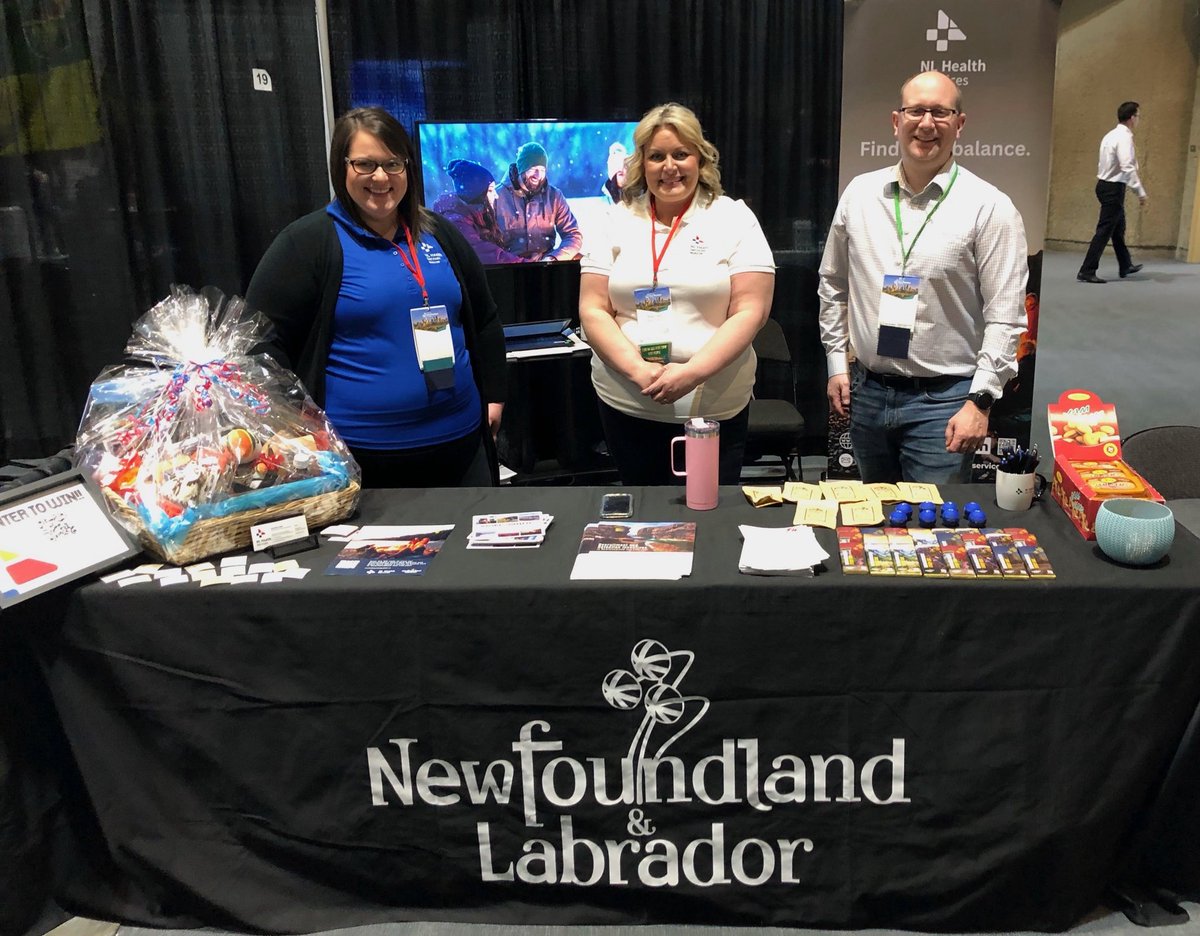 Thank you to Dr. Thomas and our @GovNL recruiters, Toni Lee and Cassandra, for their work to recruit doctors and other health care professionals at the Society of Rural Physicians of Canada's annual Rural and Remote Medicine Conference in Edmonton! loom.ly/YvIerCE