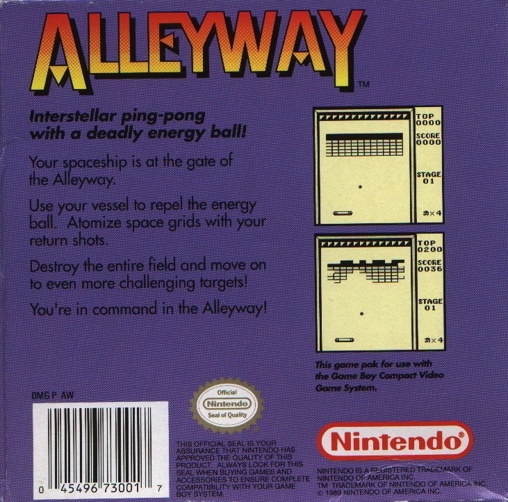 ALLEYWAY: In 1989 Mario took control of a Podship in order to slam energy balls into the Vid-Grid. A fun Game Boy Breakout style game this was altered from the original Japanese release in the west to feature Nintendo's plumber #retrogaming #Nintendo #GameBoy #80s #Mario #gaming