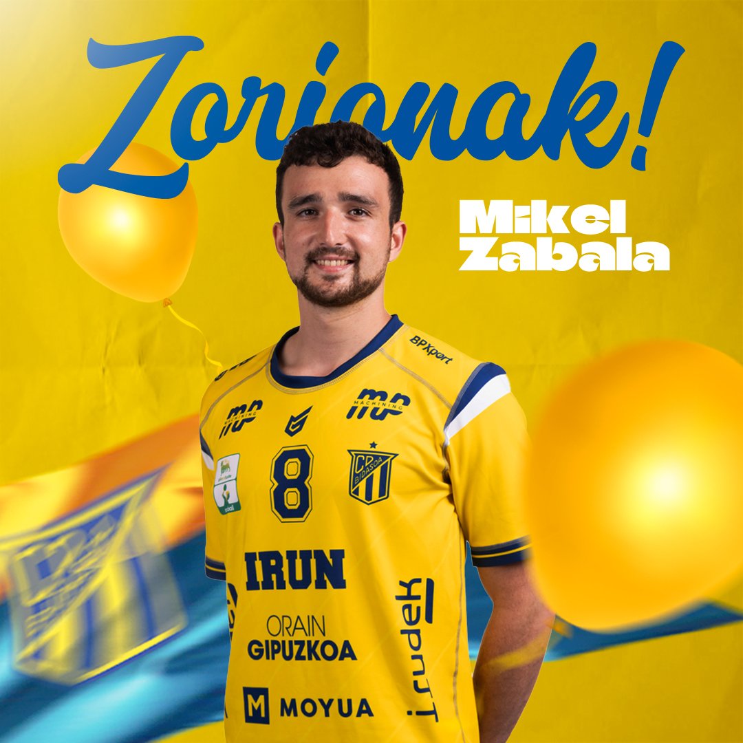 🥳 Gaur gure eibartarraren urtebetetzea da. Zorionak, @mikelzabala1! #AupaBidasoa 💛 #AzalHoria