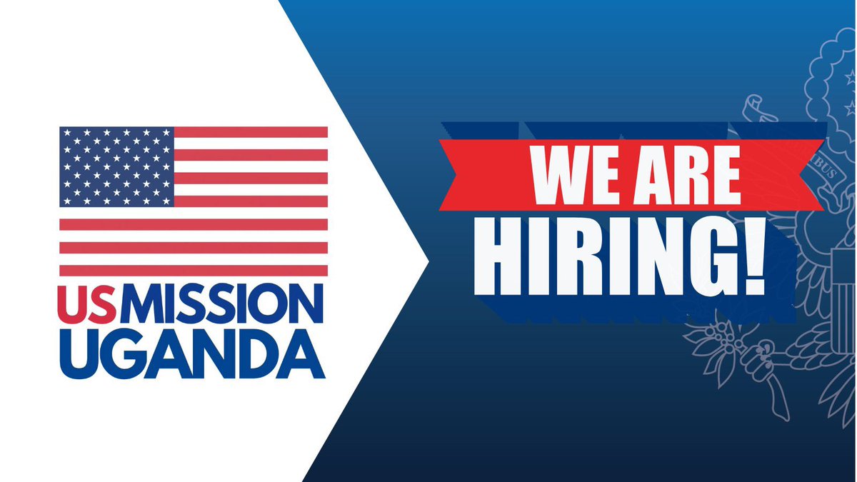 The US Embassy in Uganda is hiring!

- Administrative Assistant 
SALARY: up to UGX 73,751,394

- Welder
SALARY: UGX 34,031,362

- 4 Janitors (Must have completed P7)
SALARY: UGX 23,162,831

- Budget Analyst
SALARY: UGX 86,951,739

Details: jobnotices.ug/job/administra… 

Kindly retweet
