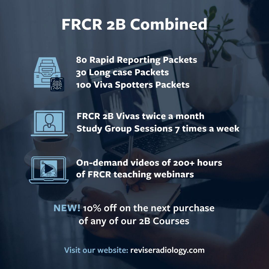 If you've have an active FRCR 2B Subscription, we have great news for you. 🌟Enjoy an exclusive 10% off on your next purchase of any of our FRCR 2B Courses. Haven't got your 2B Subscription yet? Explore our popular choice, FRCR 2B Combined Subscription: reviseradiology.com/subscription/f…