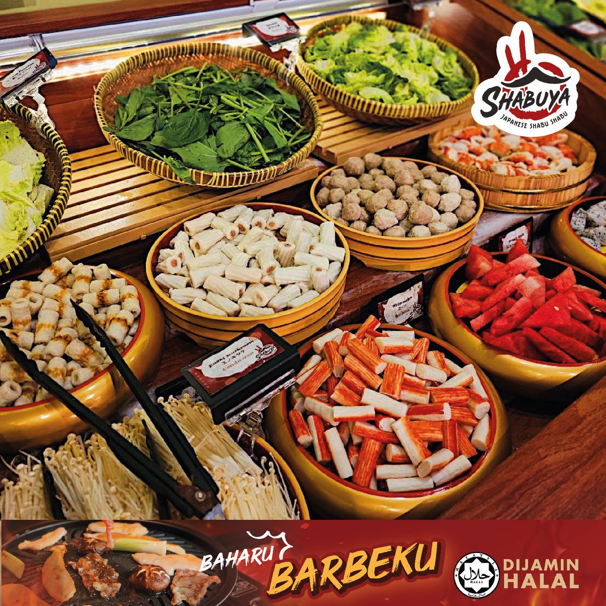 Dulu ada steamboat je, sekarang dah ada grill sekali kome! Moh makan Wagyu Unlimited Refill di Restoran Shabuya!

Restoran Shabuya (Halal Certified)
📍Kinta Riverfront Hotel & Suites, Ground Floor, Ipoh, Perak 
📞012-735 6995