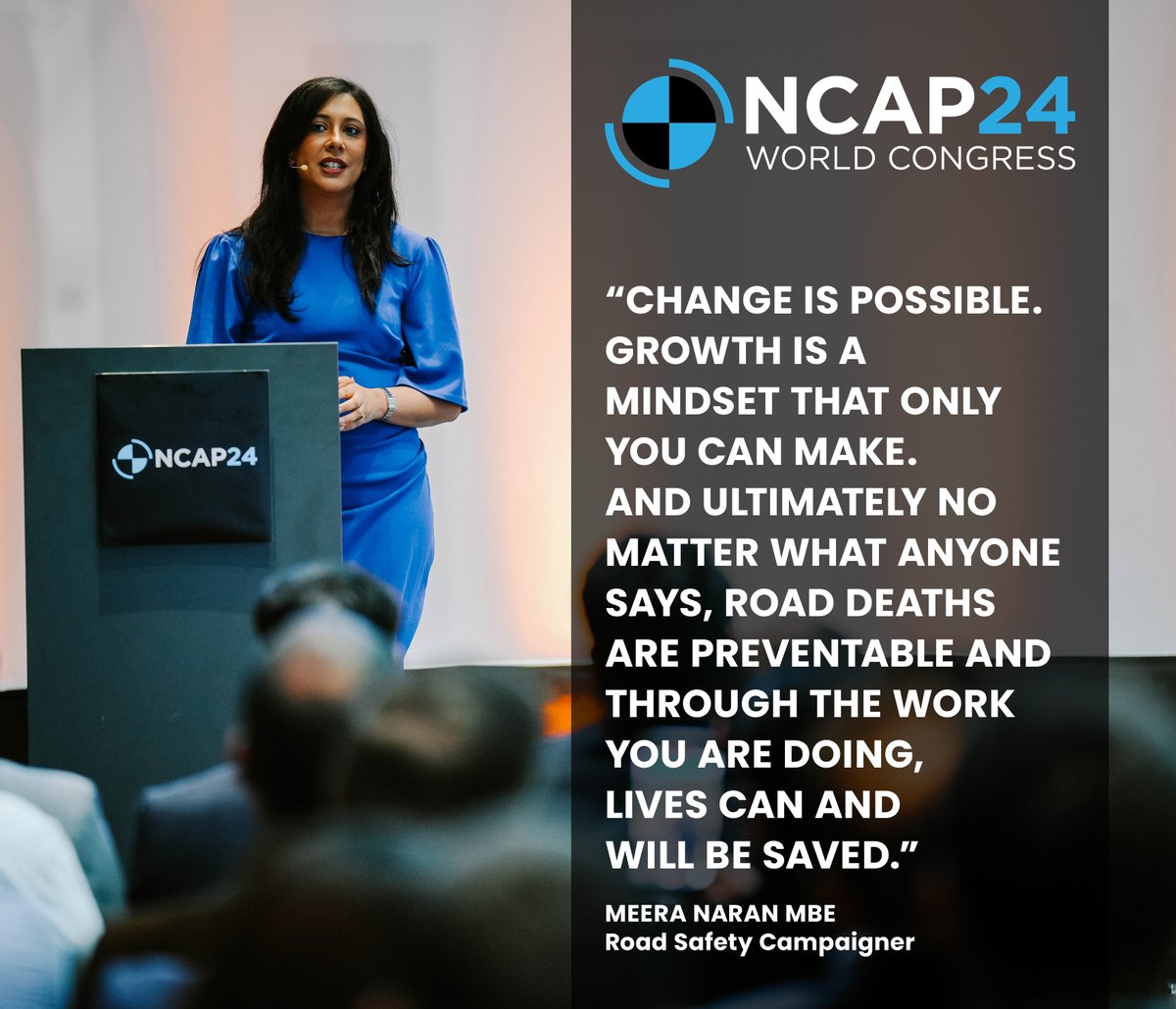 "Change is possible. Growth is a mindset that only you can make. And ultimately no matter what anyone says, road deaths are preventable and through the work you are doing, lives can and will be saved.” <a href="/NaranMeera/">Meera Naran</a>, Road Safety Campaigner

#NCAP24 #ForSaferJourneys