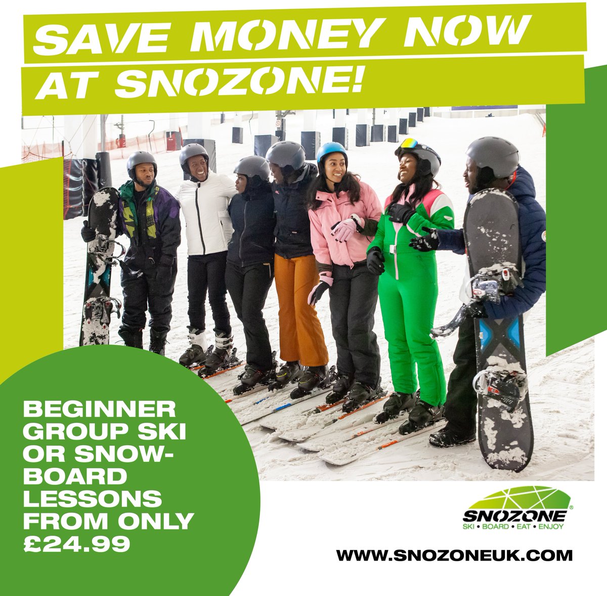 Save money this #Spring at Snozone with beginner group ski & snowboard lessons starting from only £24.99! Learn a brand new sport for less - visit snozoneuk.com today..
#SpringSavings #SaveMoney