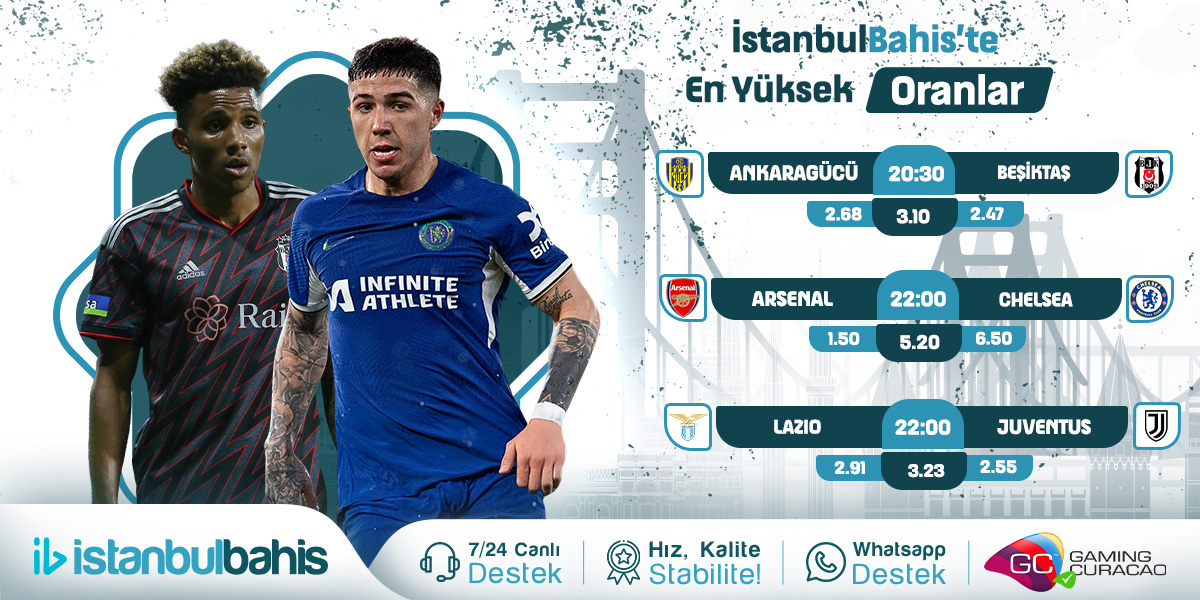 📢#TrendGroup 'ta Günün En Heyecanlı Maçları Dev Oranlarla Sizlerle‼️

🕒 20:30 - Ankaragücü⚔️Beşiktaş
🕒 22:00 - Arsenal⚔️Chelsea
🕒 22:00 - Lazio⚔️Juventus

🎯t.ly/istanbulbahisg…