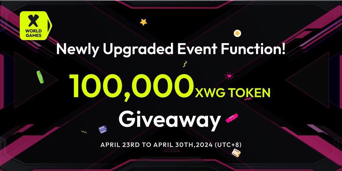 👏Celebrate the new upgrade of X World Games event function! The giveaway event is waiting for you to participate! ⏰Activity time: April 23rd - April 30th 🌟Complete the tasks and you will have a chance to get rewards! 🎮Reward: 100000 $XWG tokens…