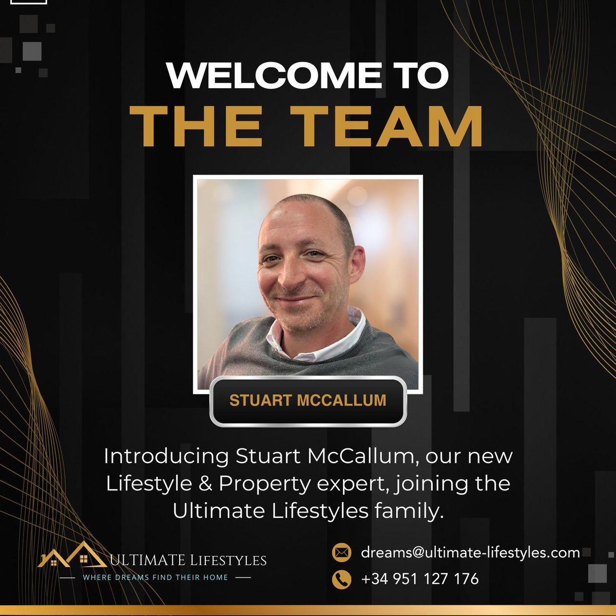 Introducing Stuart McCallum, our new Lifestyle & Property expert, joining the Ultimate Lifestyles family. 

With his profound knowledge of the Costa del Sol and his unwavering dedication to client satisfaction.

#NewTeamMember #WelcomeStuart #UltimateLifestyles #PropertyExpert