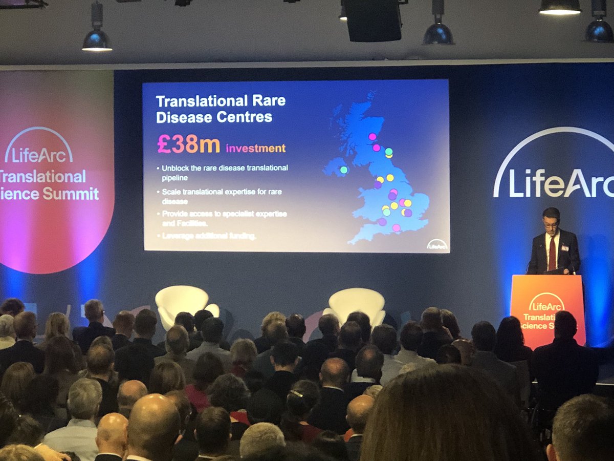 LifeArc CEO Stephane Maikovsky announces launch of Rare Disease Translational Research Centres, including consortium Uni Birmingham, Belfast and Newcastle to speed up delivery of clinical trials @lifearc1 @unibirm_MDS @IcgsUob @GeneticAll_UK