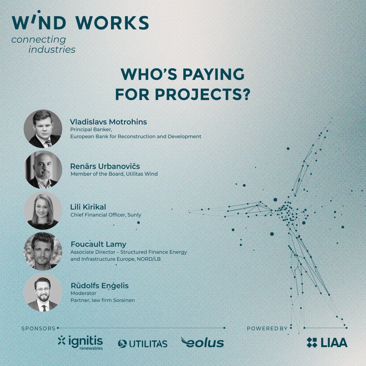 Ideas are nothing without funds. Right?🤔

That's why our discussion panel, "Who's paying for projects?" will delve into the topic of project financing.

💻Watch "WindWorks.Connecting Industries" online: windworks.lv/live-stream