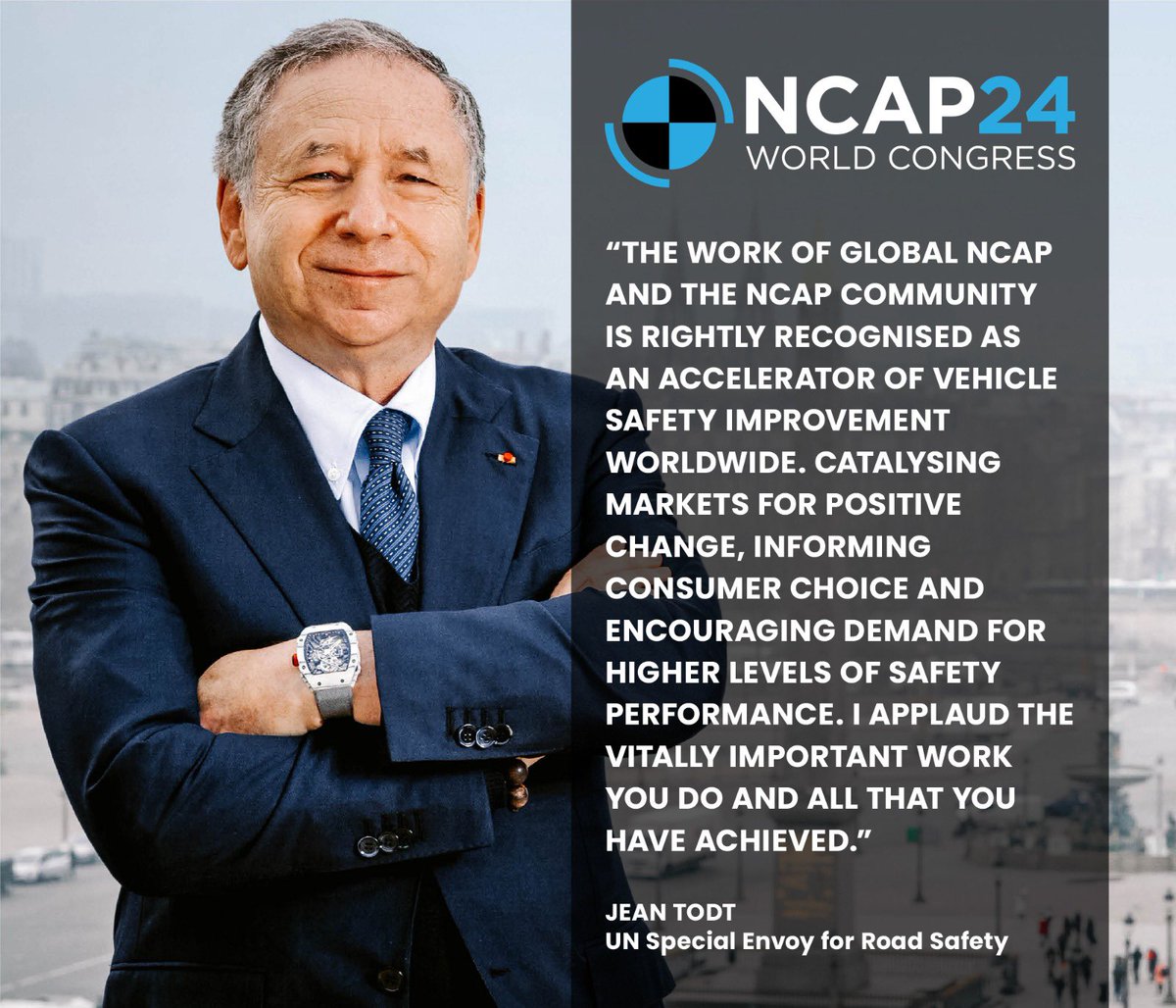 Comienza Congreso Mundial #NCAP24 “El trabajo de @GlobalNCAP y el de todos los Programas #NCAP es reconocido, y con razón, como un acelerador de la mejora de la seguridad vehicular en todo el mundo. Aplaudo su trabajo de vital importancia y los logros que han alcanzado”