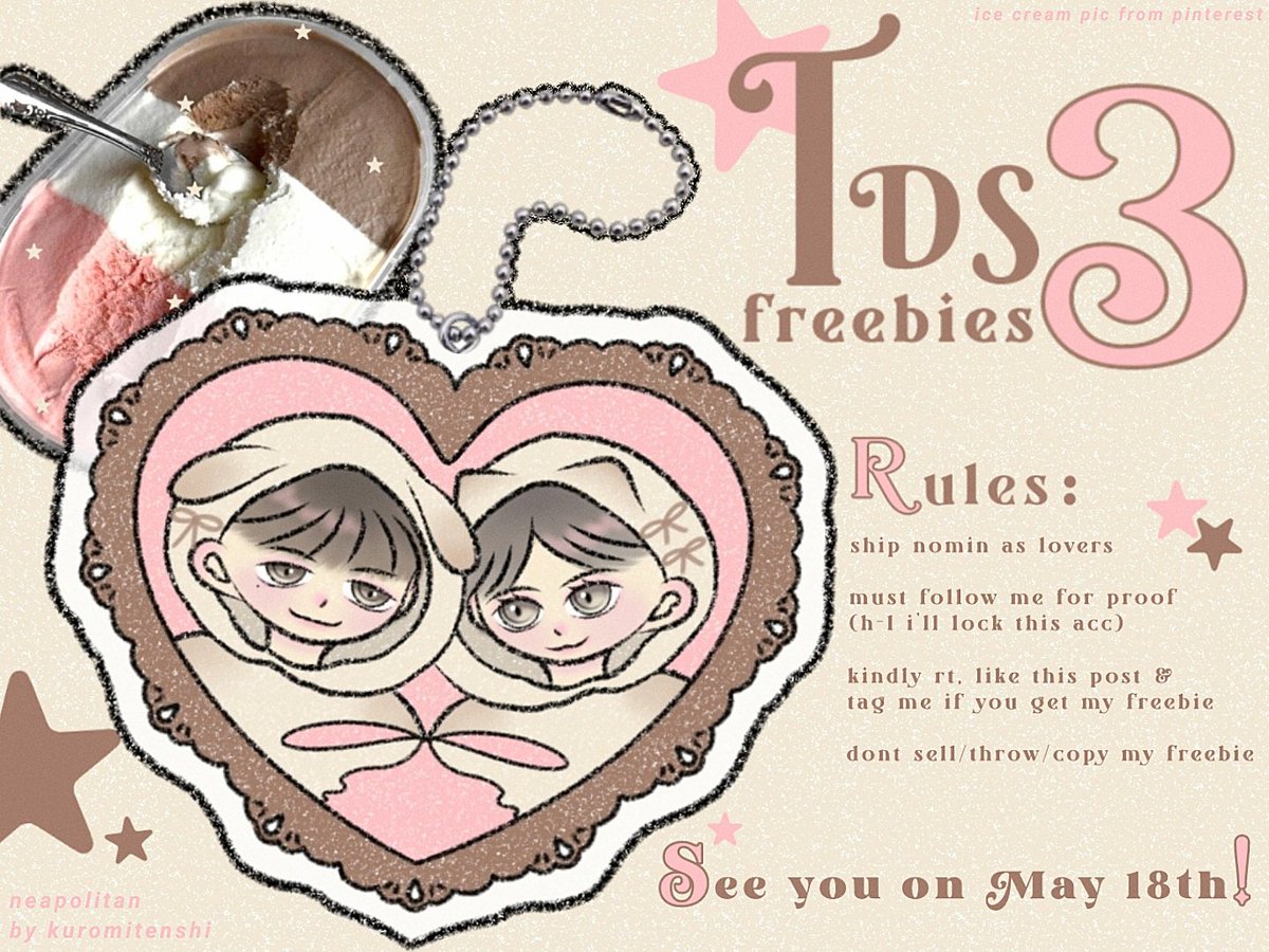✨️ FREEBIES TDS 3 JAKARTA ✨️
 ——  by kuromitenshi

🍰 gbk stadium
🍨 for nominist
🍦 time & loc tba
🍧 moots? selective
🍮 read rules carefully!

#NCTDREAM_THEDREAMSHOW3
#THEDREAMSHOW3_in_JKT 🪄🧁
