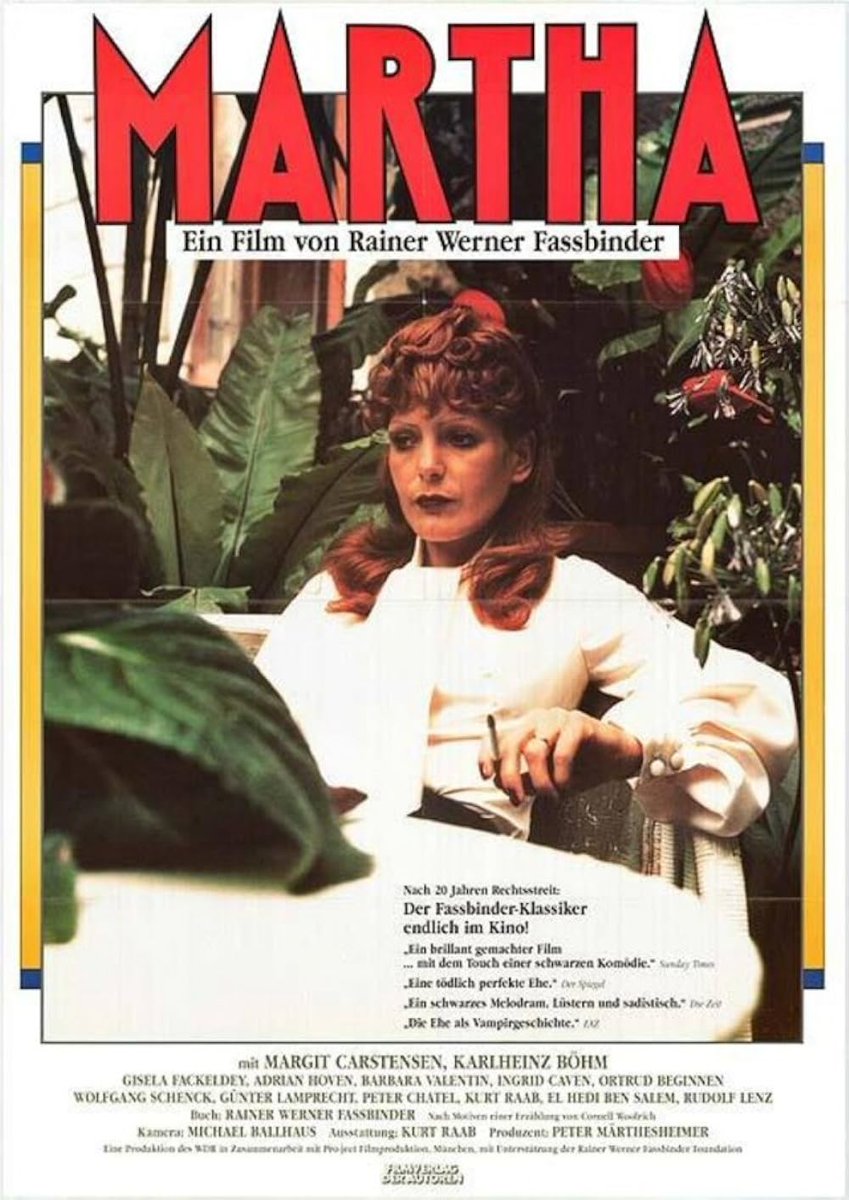 Découvrez la critique de MARTHA (1974) sur le site loucinefil.com/martha/ #martha #rainerfassbinder #mélodrame #margitcartensen #karlheinzbohm #douglassirk #emprise #dépendance #cruauté #domination #mariage #allemagne #bronzage #sadisme