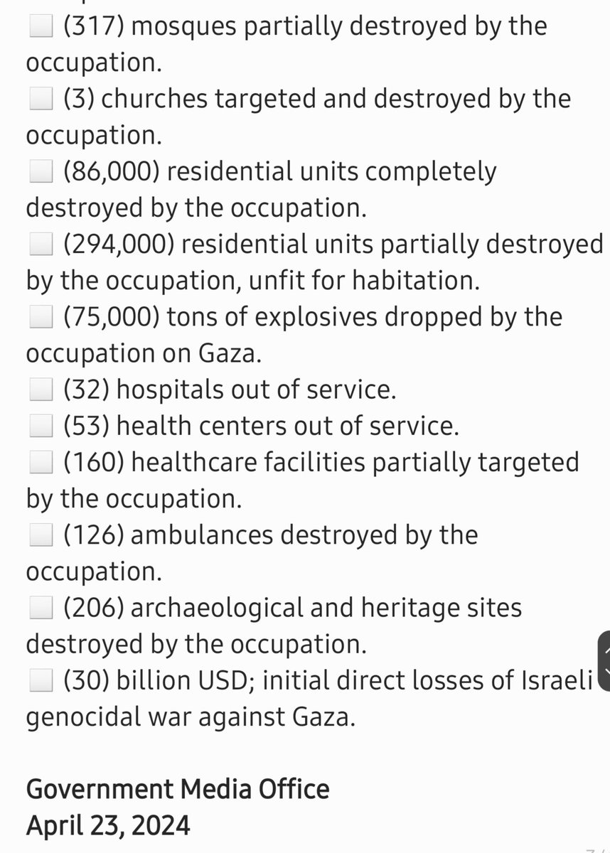Alraypsen's tweet photo. 200 days of the Israeli genocidal war waged on the Gaza Strip.
An update by the Government Media Office in Gaza.
Tuesday, April 23, 2024.

#Gaza
#GazaGenocide https://t.co/OjOEiO5ADc