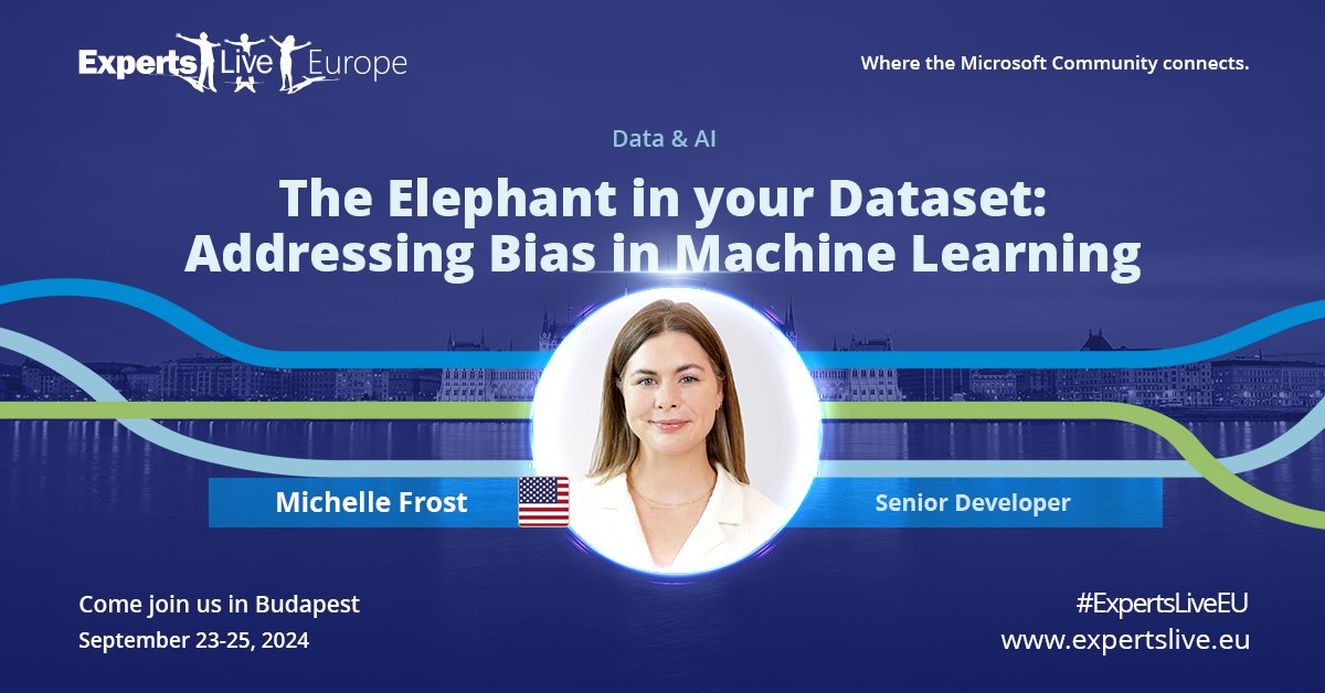 A very warm welcome to Michelle Frost joining as at #ExpertsLiveEU with a very interesting session you want to attend: 'The Elephant in your Dataset: Addressing Bias in #MachineLearning' Meet Michelle Frost (USA) and many other top experts on September 23-25, 2024 at the…