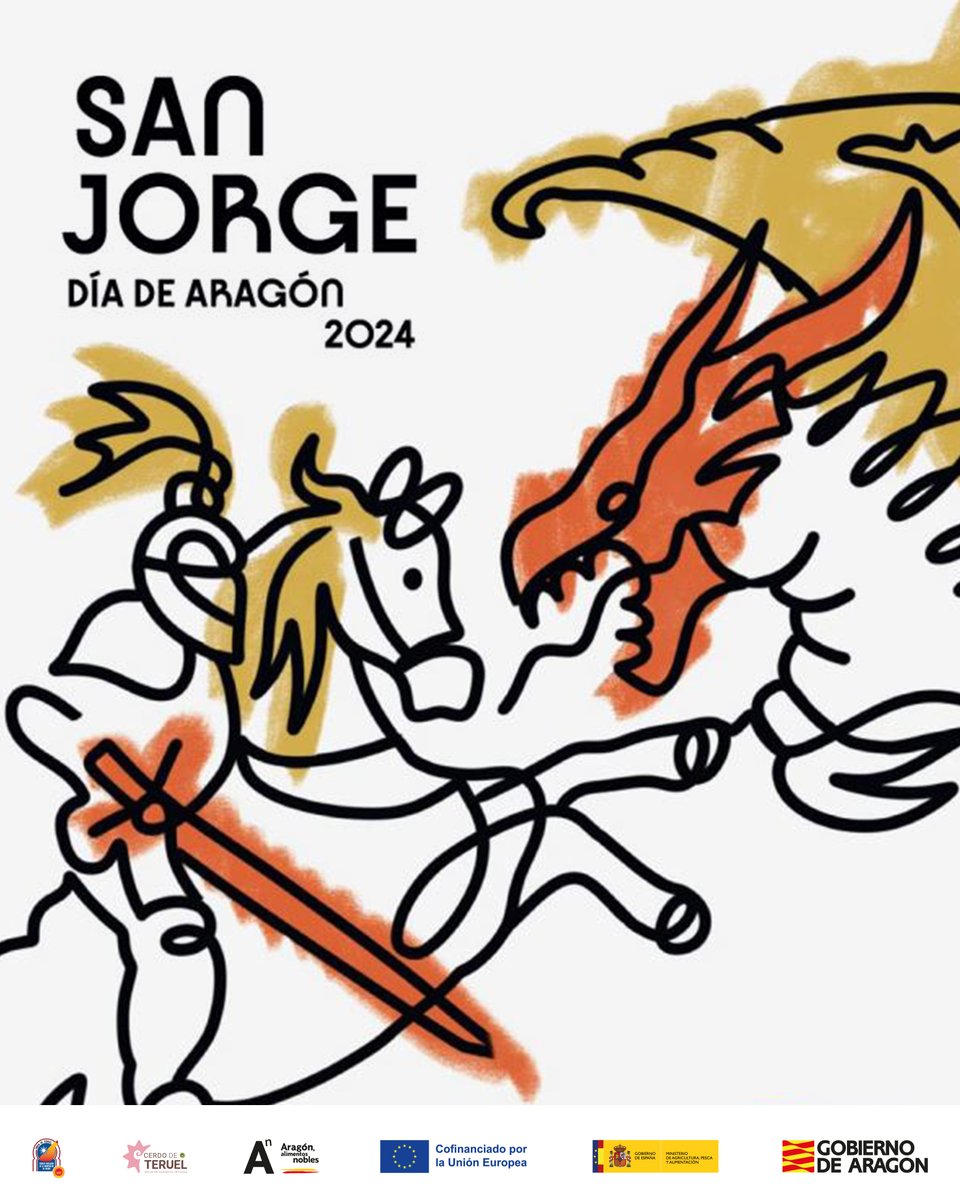 ¡¡Feliz día de #Aragón!! 💛❤️💛❤️💛❤️💛❤️💛 #sanjorge #marcadoafrio #masfriomenossal #cerdo #jamon #paleta #teruel #FEADER #GobiernodeAragon #JamondeTeruelDOP #CerdodeTeruelIGP #AragónAlimentosNobles #LoQueVesEs