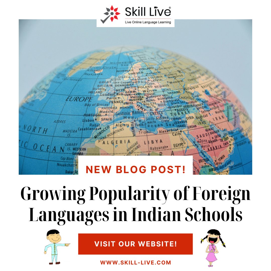 An increasing number of #schools in India are incorporating #foreignlanguages into their curricula, reflecting the evolving #educational landscape.
Our latest blog explores this, providing valuable insights.

Read it here:
skill-live.com/blog_details.p…

#newblog #languagesinschools