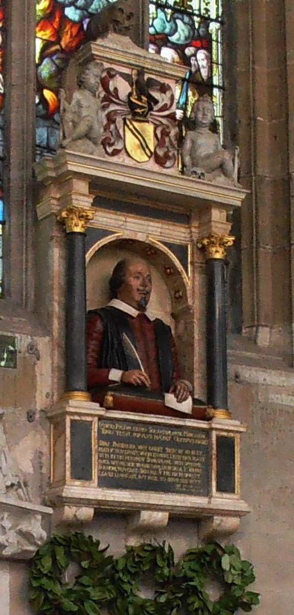 #OnThisDay 23rd April 1564 was born William #Shakespeare. Here the Shakespeare funerary monument in Holy Trinity Church at Stratford-upon-Avon in Warwickshire, the church in which Shakespeare was baptised and where he was buried in the chancel two days after his death