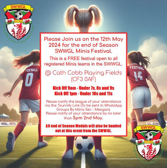 To all our mini teams don’t forget to register for our end of season finale.