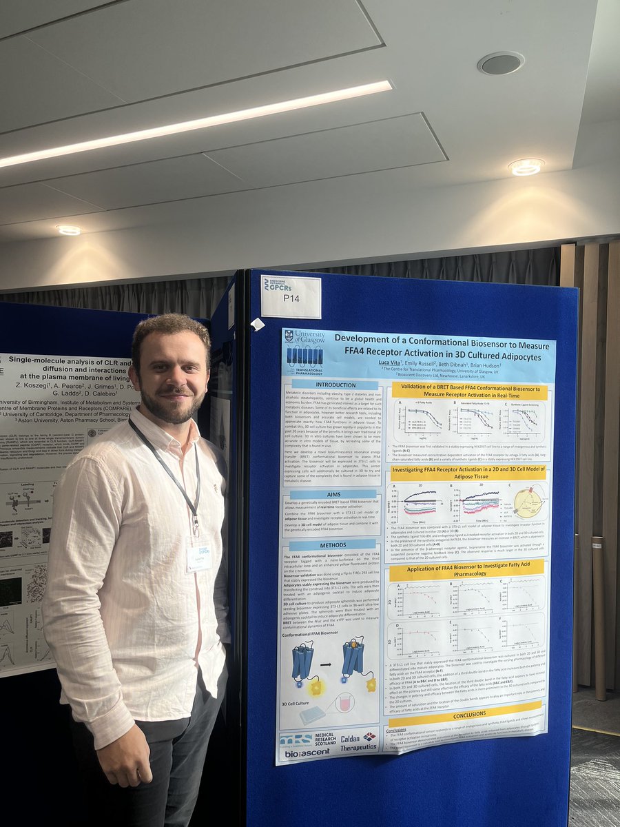 Looking forward to day 2 at #EMGPCRs2024! Our PhD students <a href="/ElaineDoesBio/">Elaine Duncan</a> and <a href="/LucaVita97/">Luca Vita</a> still have posters on display - come say hi!