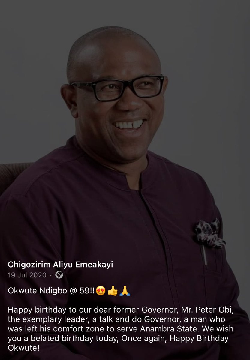 “A man who left his comfort zone to serve Anambra State”. So why does @GoziconC hate Peter Obi on X if he once confessed in the past that he is “an exemplary leader”. 🤷🏿 XNG over to you