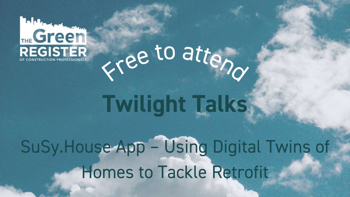The recording for our April Twilight Talk is now live. We welcomed speakers from SuSy House to talk about how they have developed digital twins of 18 million homes in the UK with more being added every day. Kindly sponsored by @EcomerchantEco. greenregister.org.uk/news/twilight-…