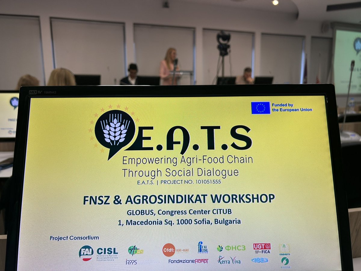 valentefranc's tweet photo. The fifth and final #EATSProj workshop is underway. Today we are in #Sofia for the workshop organized by our Bulgarian colleagues from #FNSZ and North Macedonian @AgroSindikat . https://t.co/sULdTPibnz
