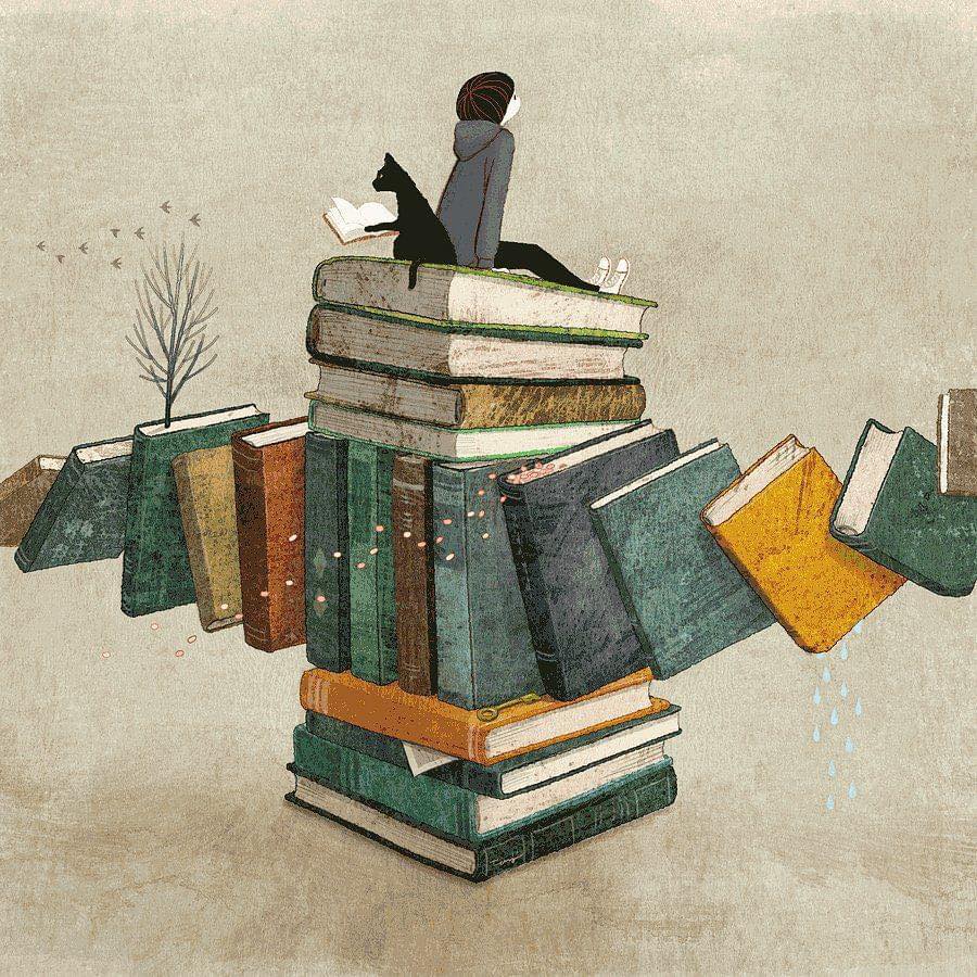 What an amazing thing BOOKS can be. They show you places where wonderful things happen to men. (Andrea Camilleri) #worldbookday yoko tanji illustration