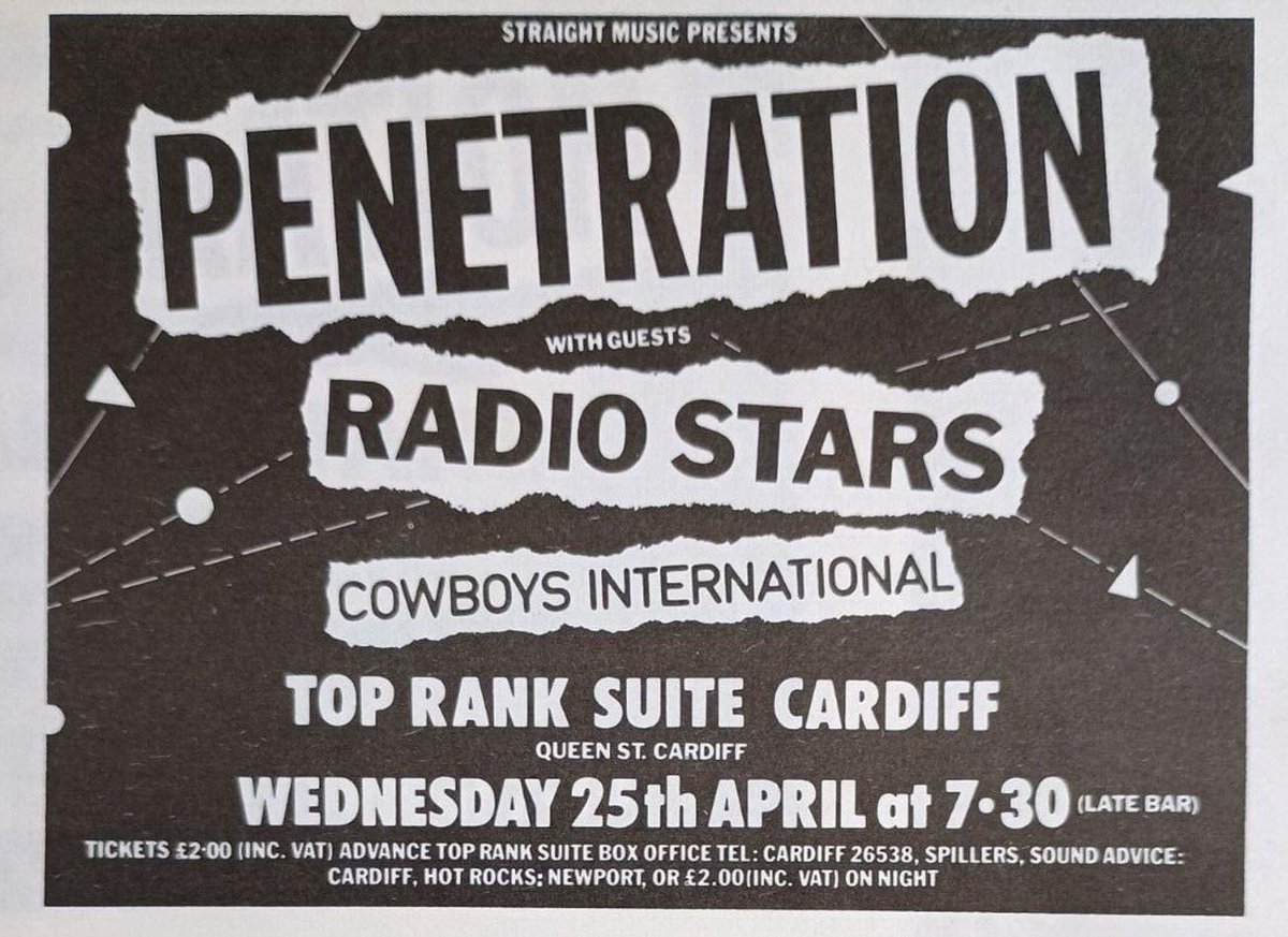 Penetration at the Top Rank Suite, 25th April 1978 @PaulineMurrayX #penetration #toprank #cardiff #wales #caerdydd #cymru #cardiffmusichistory