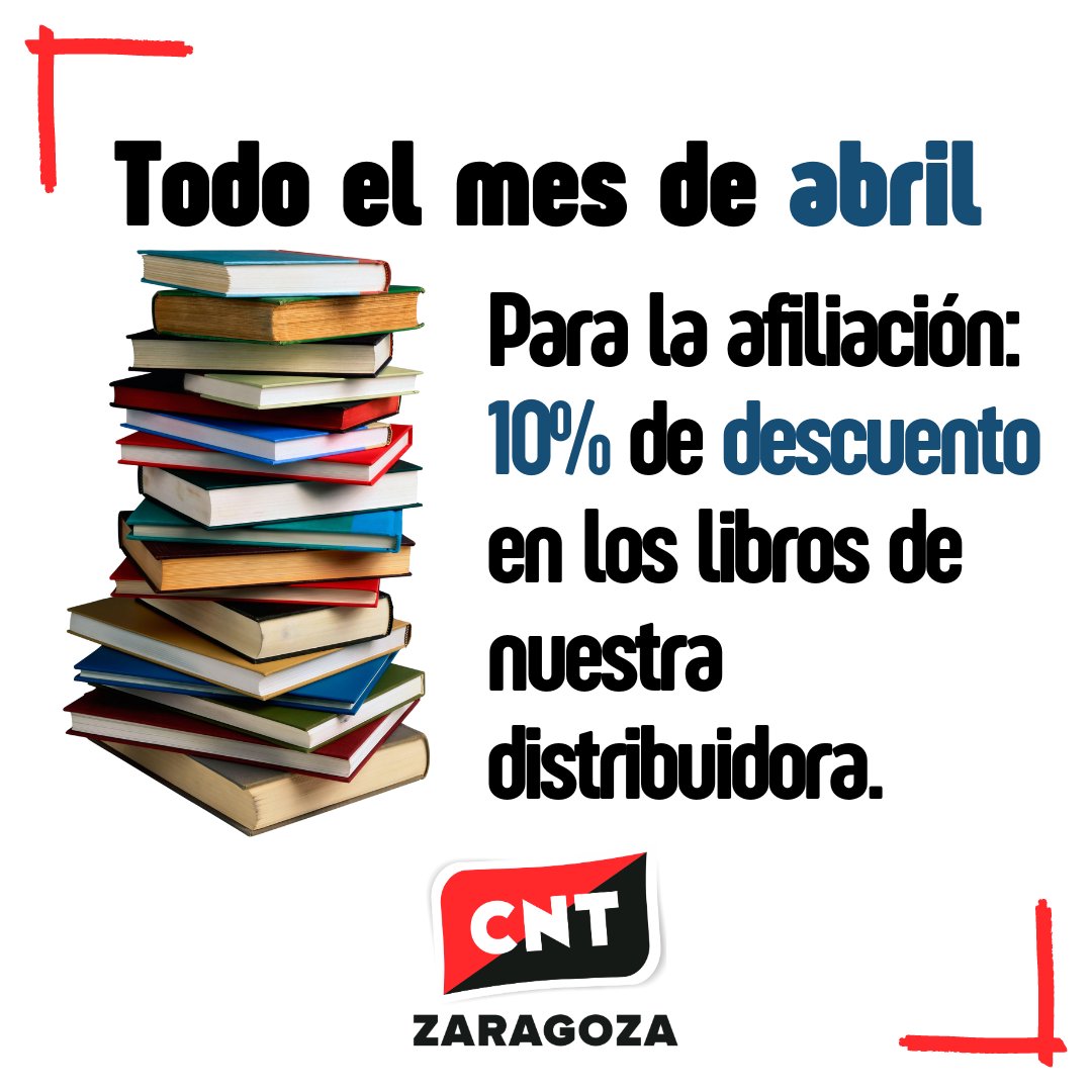 Recordamos que durante TODO el mes de abril nuestra afiliación tiene un 10% de descuento en los libros de nuestra distribuidora. #DiaDelLibro2024 #DiaDelLibro