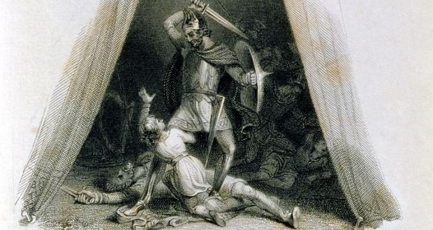 #OnThisDay 1014 Brian Boru, High-King of Ireland, was victorious at the Battle of Clontarf, however Boru was killed in his tent while praying by a Viking called Brodir. Brodir was captured & had his intestines cut out & wrapped around a tree while still alive. #Ireland #History