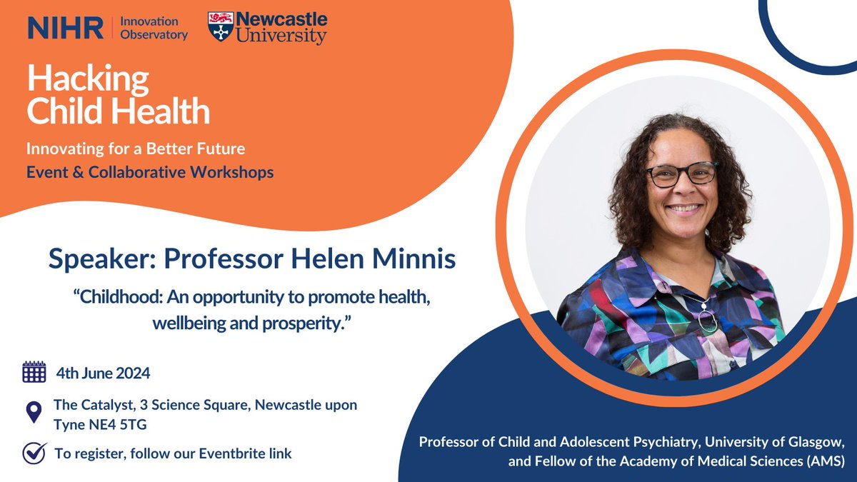 📢 We’re thrilled to announce that Professor Helen Minnis will be speaking at our upcoming “Hacking Child Tech” event, drawing on her work as Professor of Child and Adolescent Psychiatry, and Fellow of the Academy of Medical Science! Register your place👇eventbrite.co.uk/e/nihr-innovat…