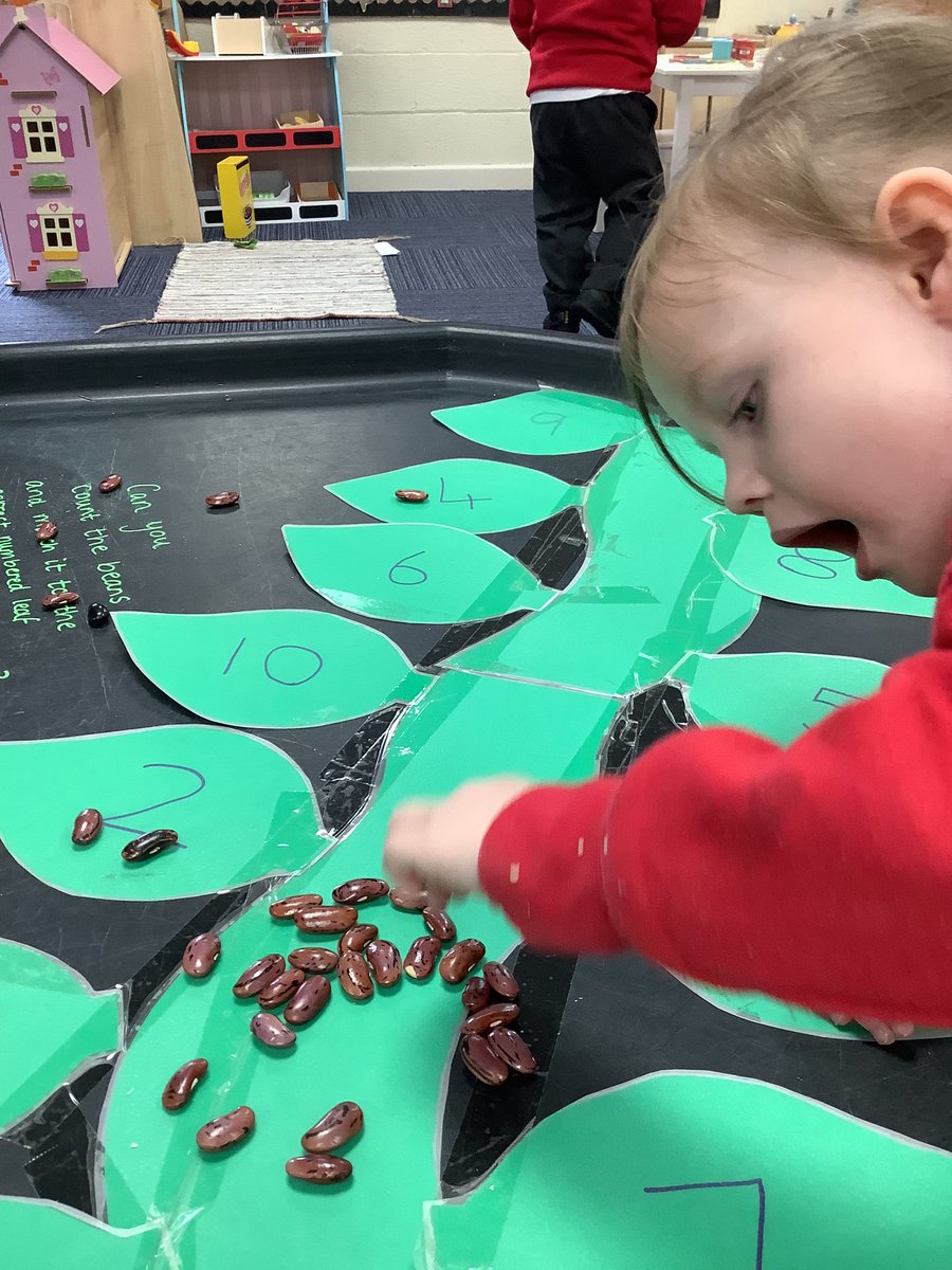 HasNursery's tweet image. We have been counting and matching the corresponding number of beans to the correct leaf! 

We are super at counting ! #EYFS #MagicMaths