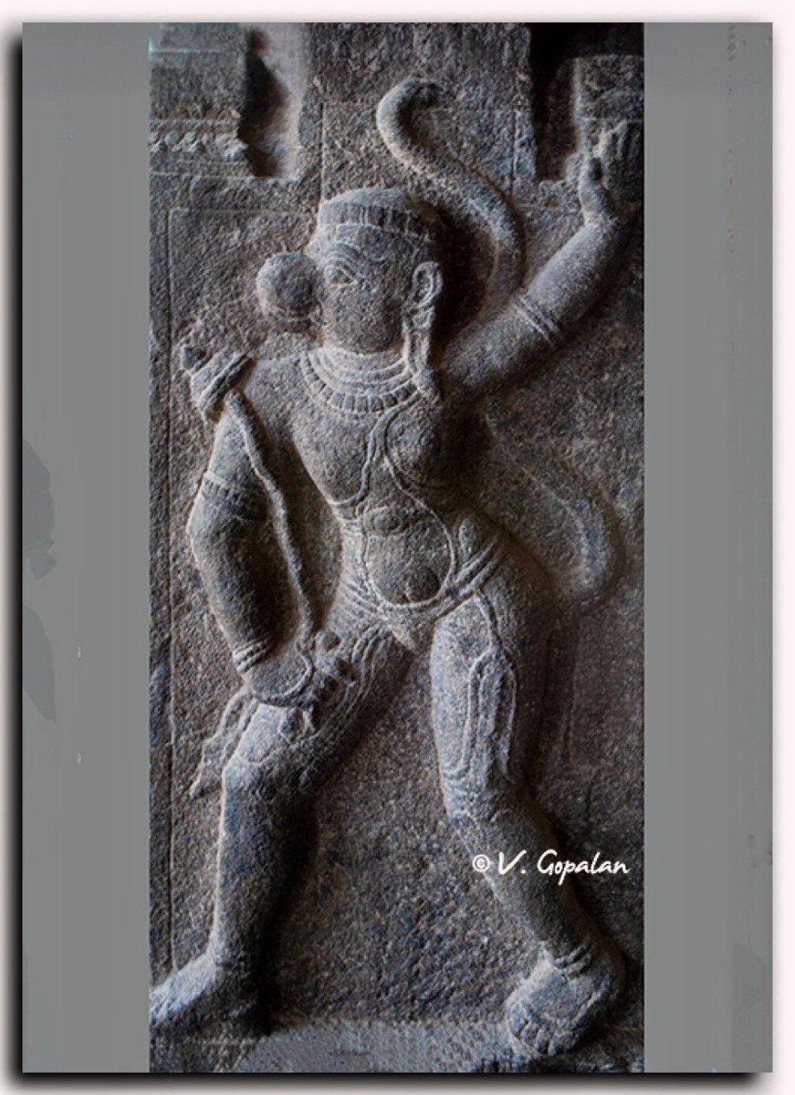 In the South, Hanuman iconography is a little different. He is always depicted with his tail upturned. Can someone throw some light on this?