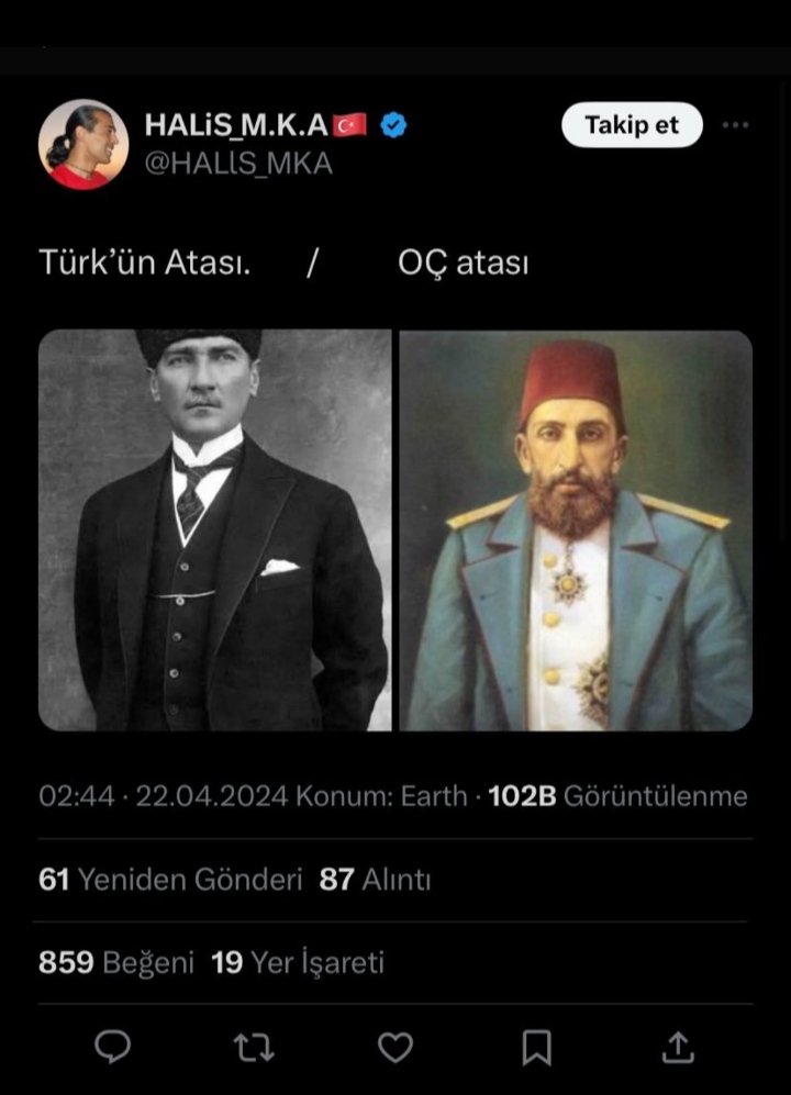 Biri Osmanlı'ya sövüyorlar geçmişine bakın, 
Mutlaka bir kuyruk acısı vardır. '

Üstad Kadir Mısıroğlu. 

FETÖ'nün devşirmesiymiş bu kılkuyruk. 
Bukelamun gibi bunlar Atatürk'e DECCAL diyenler şimdide Atatürk üzerinden Osmanlıya hakaret ediyor.
