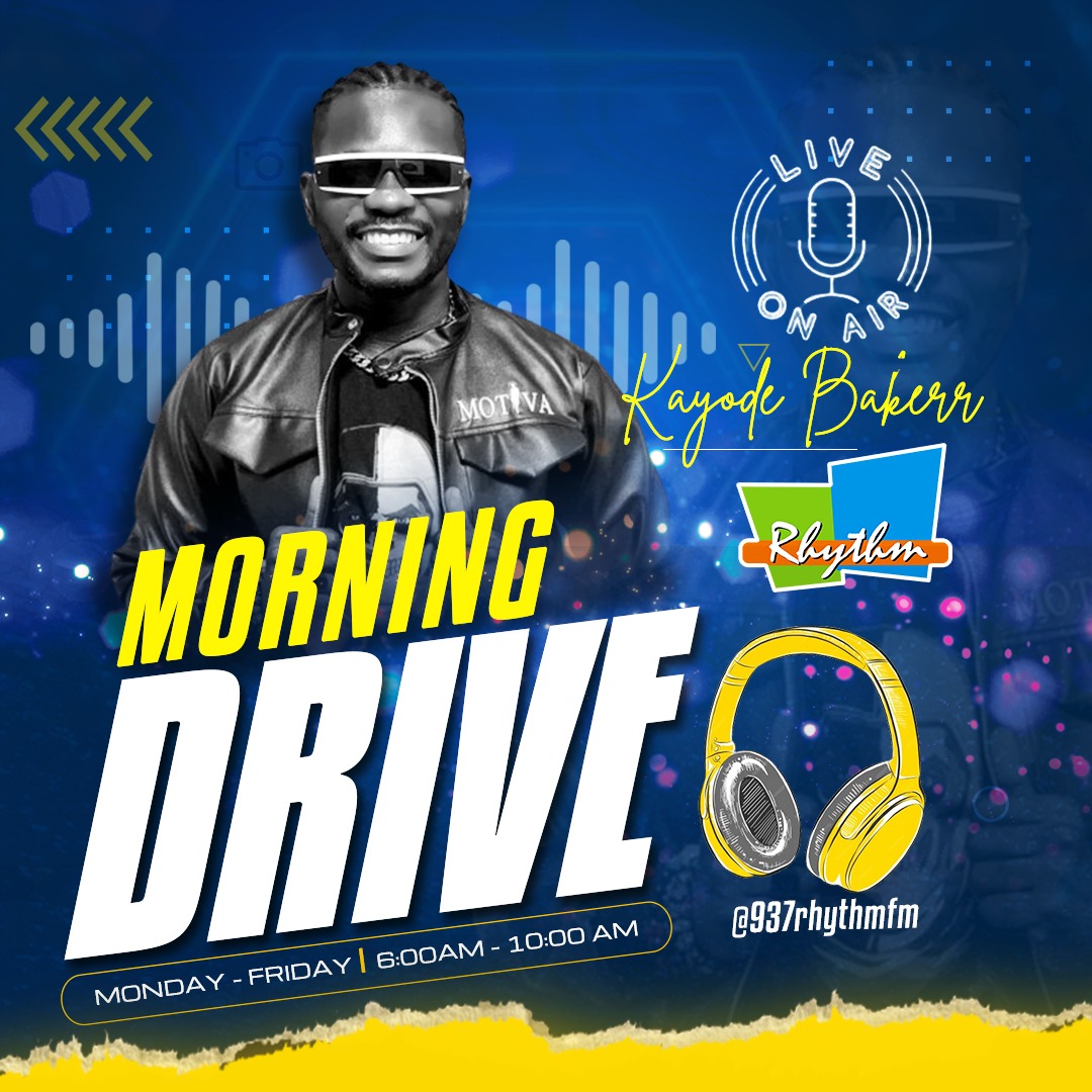 937RhythmFm's tweet photo. It's a wet Tuesday Morning Join #TheMorningDriveShow w @KayodeBakerr for ultimate music, positivity, sports, news update, latest gist and gossip 

#RhythmFM #TuesdayDrive #TrendingNow #TuneIn https://t.co/mpOar8HSTb